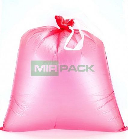 Мешки для мусора с завязками 120 л, 15 мкм, 10 шт, ПНД, 85х80 см, красные - Вид 2